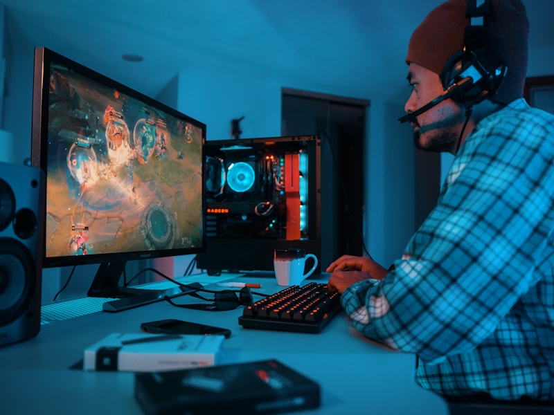 Esports arena lit in blue